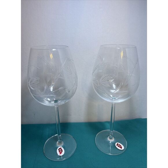 Schott Zwiesel Other - Schott Zwiesel 2 Water Goblets 14 Oz. Warsaw Cut Glass NWT Etched Floral